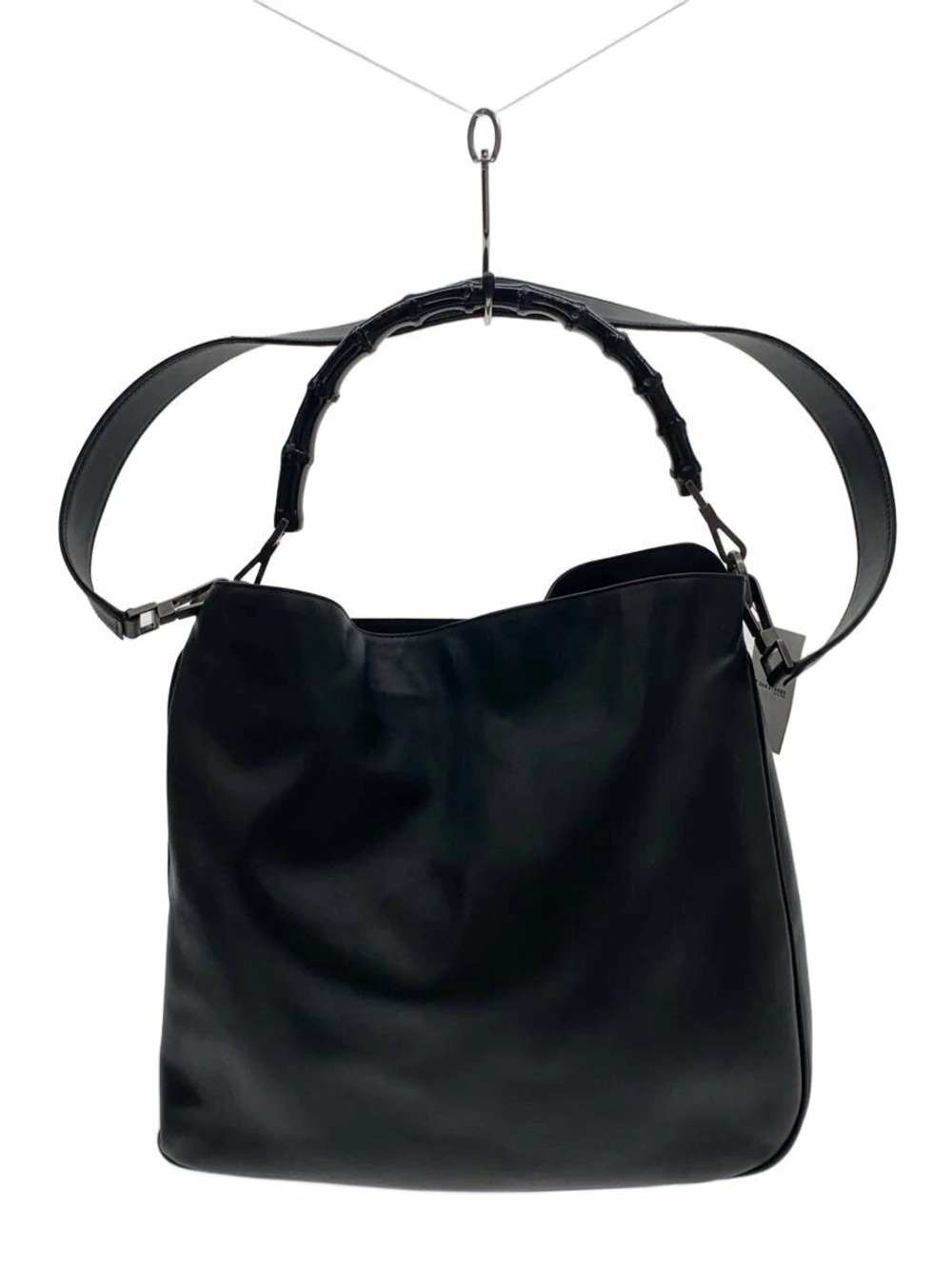 Gucci Bamboo 2way hobo bag top handle Leather Black